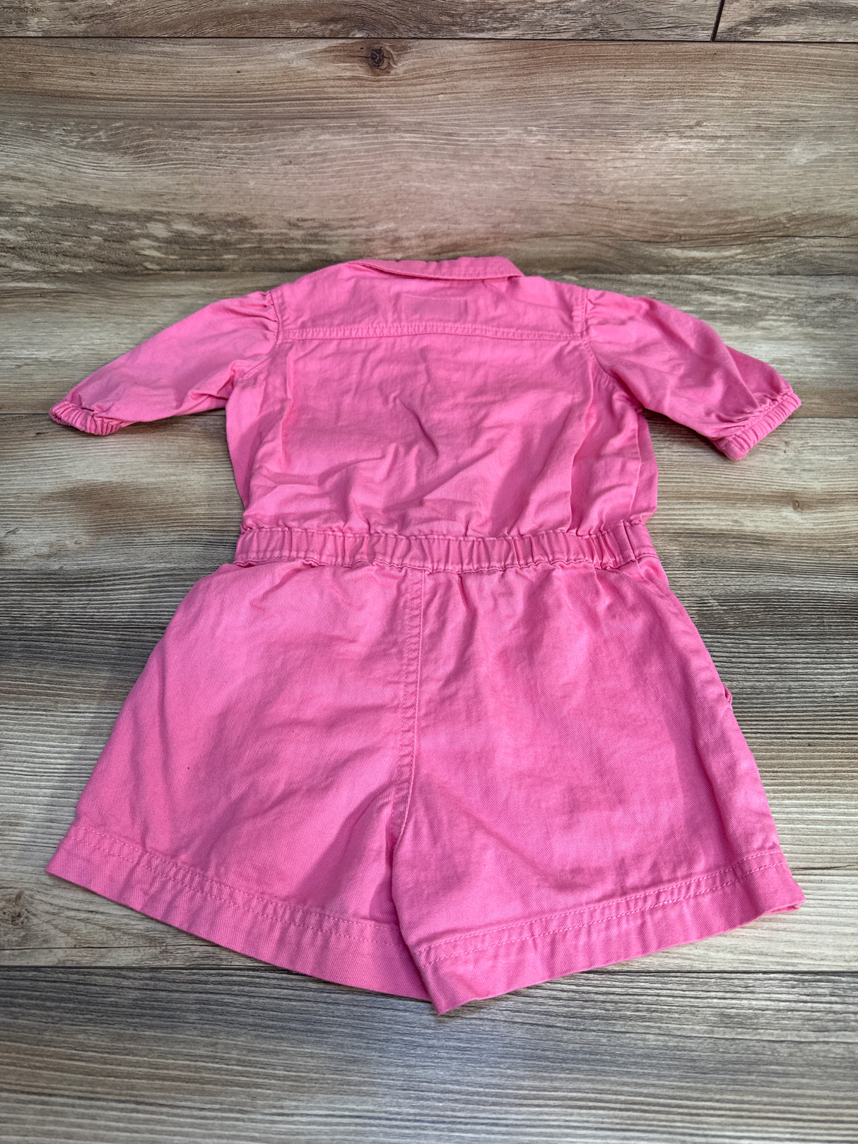 Old Navy Puff-Sleeve Button-Front Romper Pink sz 5T