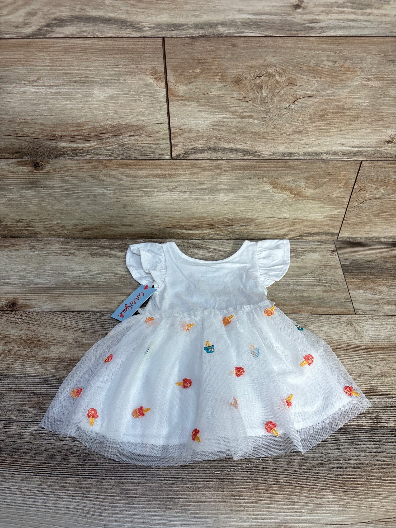 NEW Cat & Jack Ice Cream Tank Tulle Dress White sz 12m