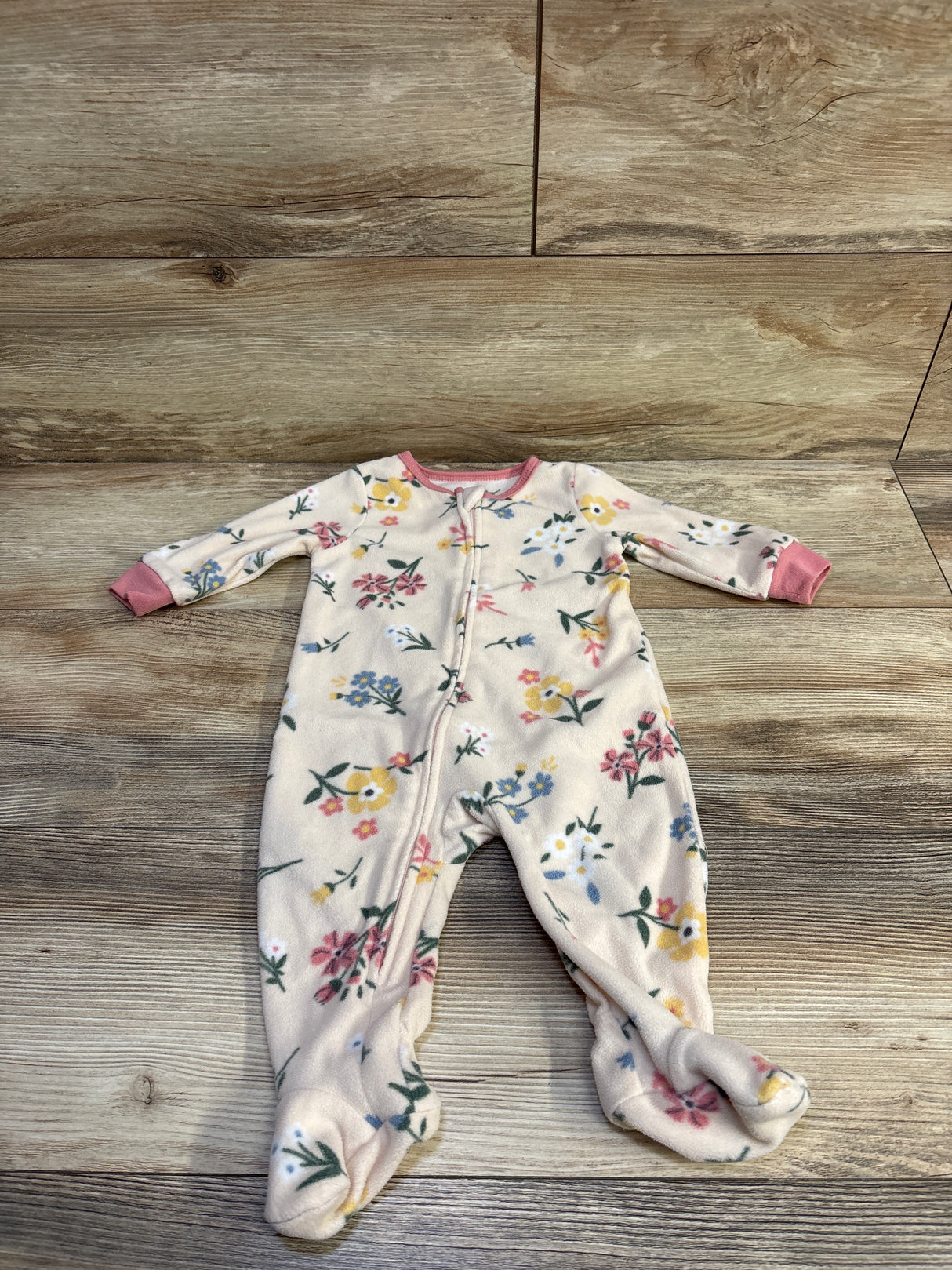 Kids Headquarters Floral Sleeper Cream sz 6m