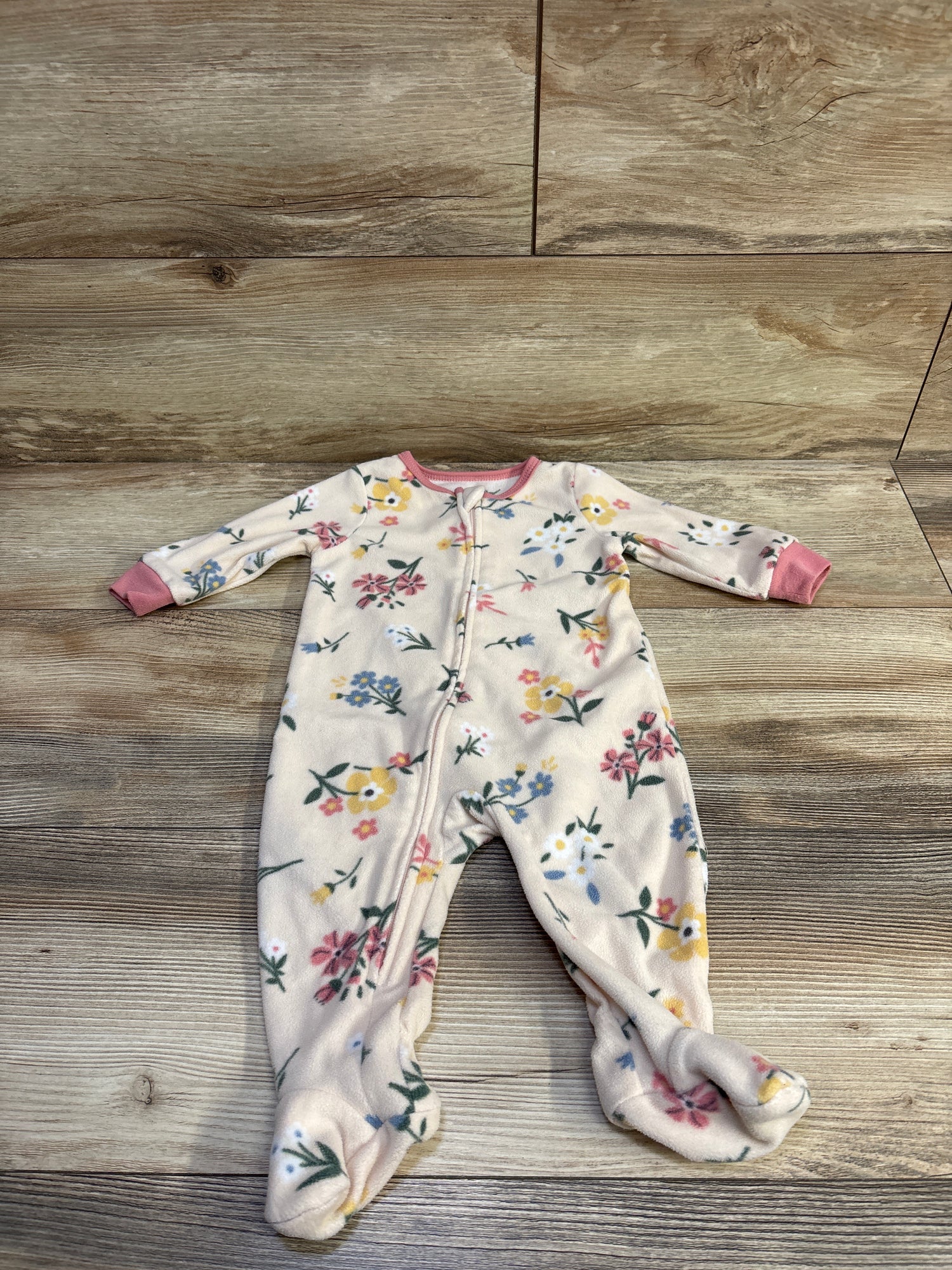 Kids Headquarters Floral Sleeper Cream sz 6m