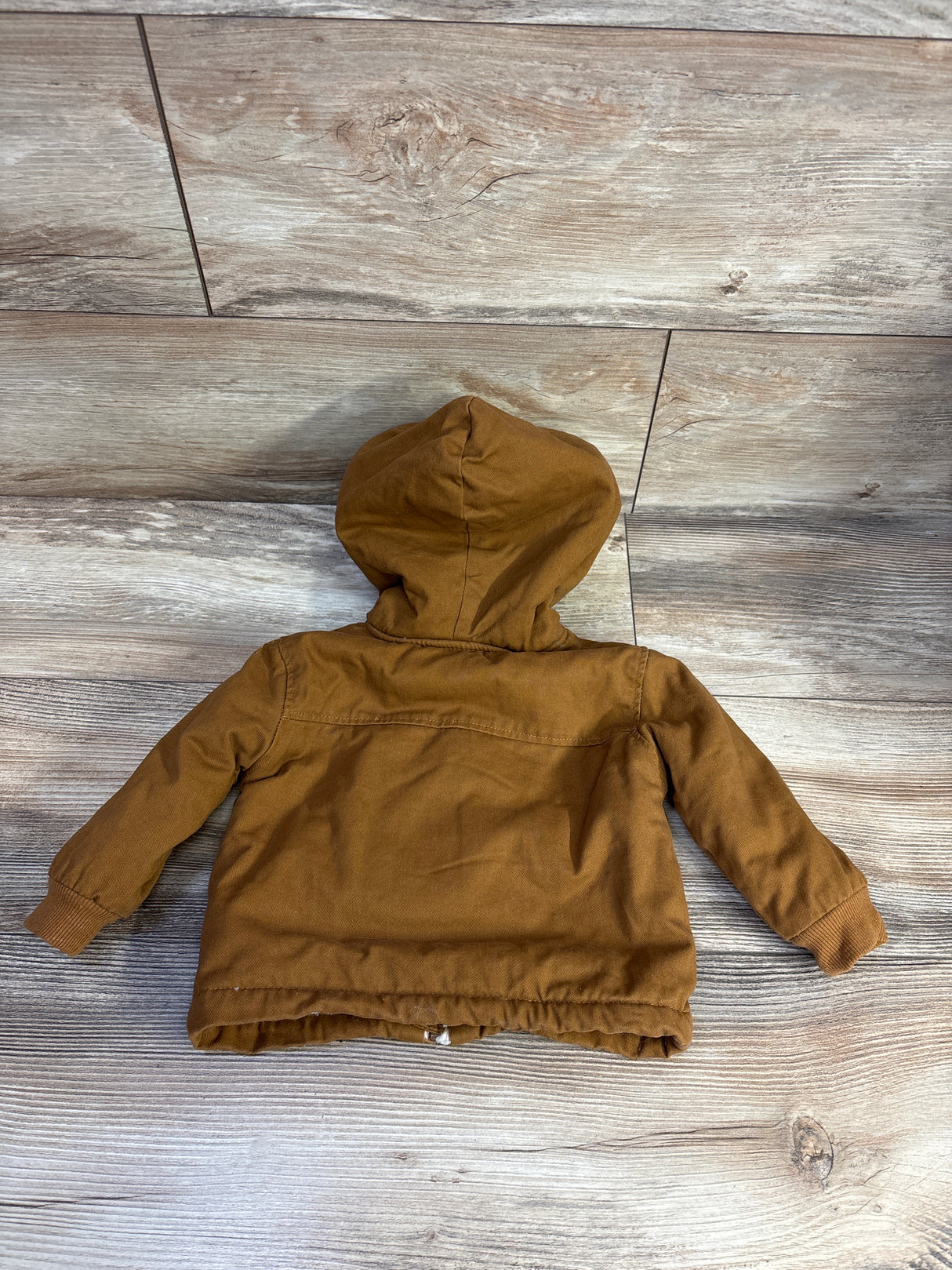 Eddie Bauer Fleece Lined Brown Canvas Jacket sz 12m