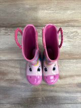 Members Mark Unicorn Rain Boots Pink sz 7/8c