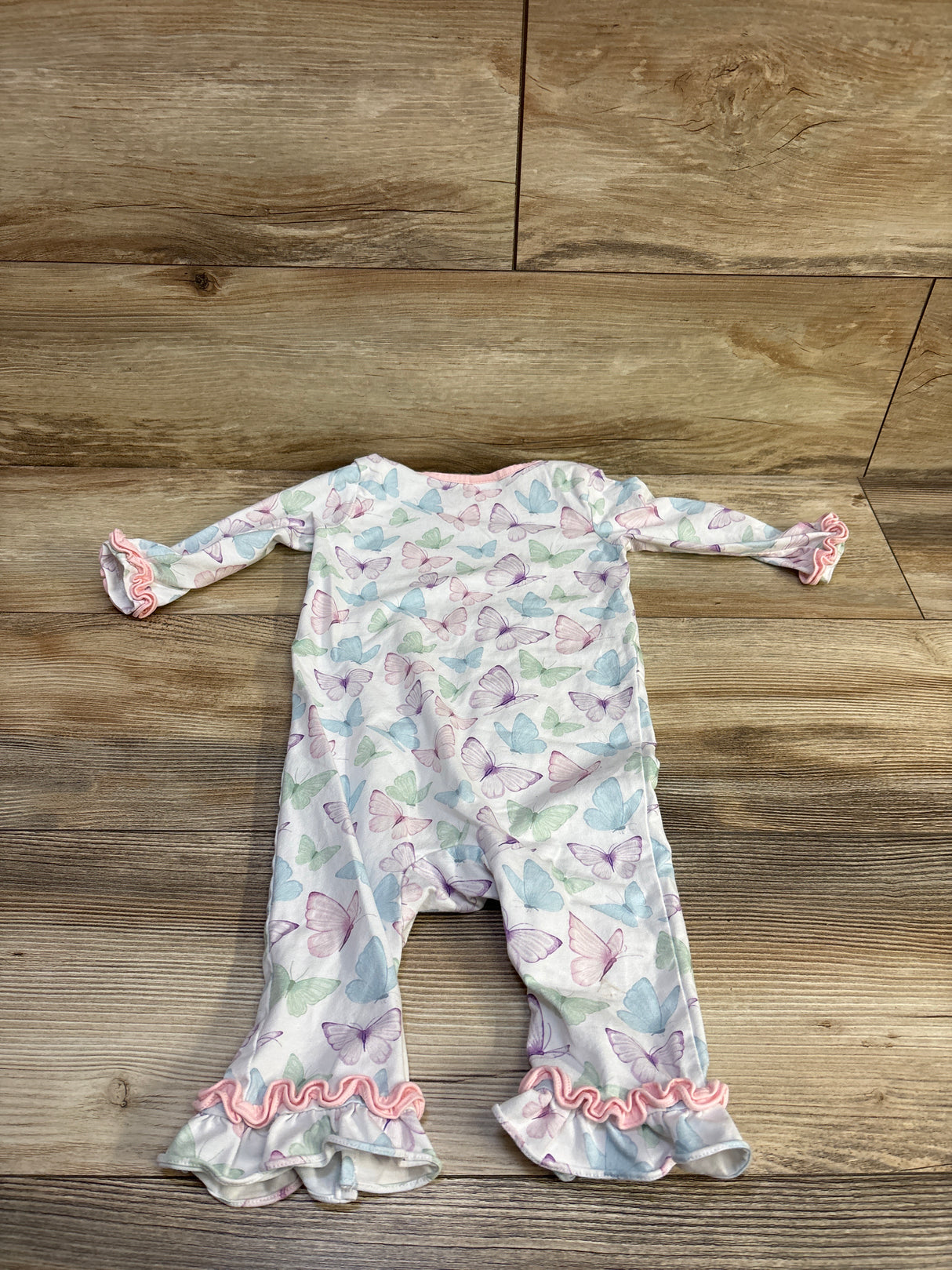 Stitchy Fish Butterfly Coverall White sz 9m