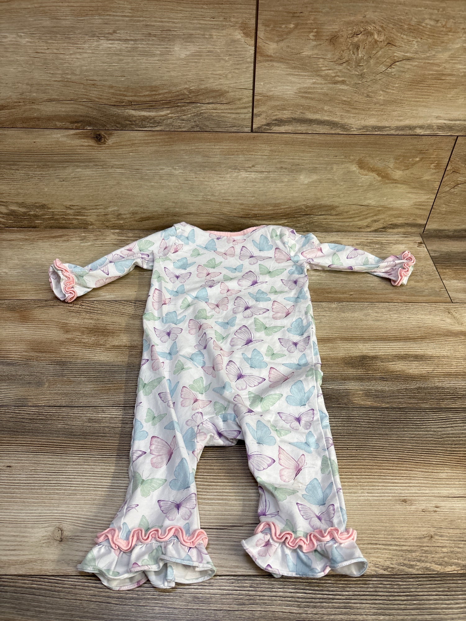 Stitchy Fish Butterfly Coverall White sz 9m