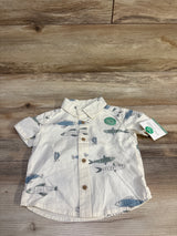 NEW Little Planet Organic Button-Up Shirt Ivory sz 12m
