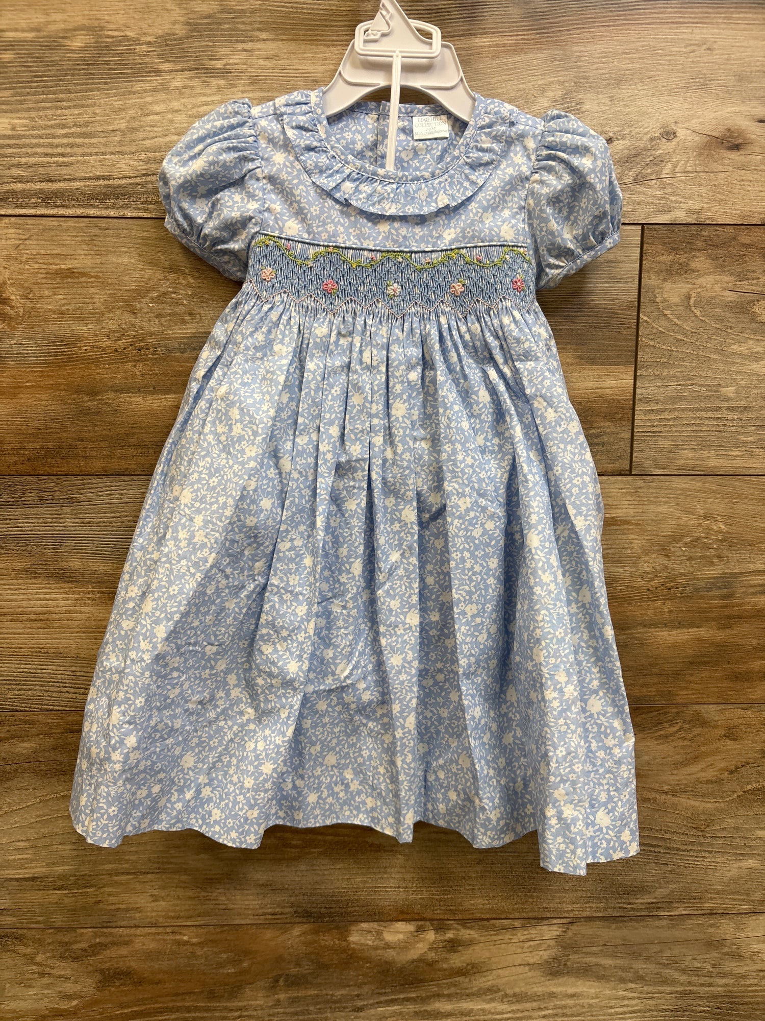 NEW Edgehill Collection 2pc Floral Smocked Dress & Bloomers Blue sz 24m