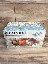 NEW Honest Company Clean Conscious Diapers, Size 1 78ct.