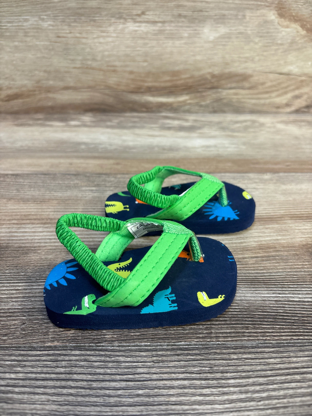 Carter's Brodie Flip Flops Dinosaurs Navy sz 1/2c