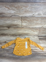 NEW Cat & Jack Ribbed Floral Shirt Yellow sz 18m
