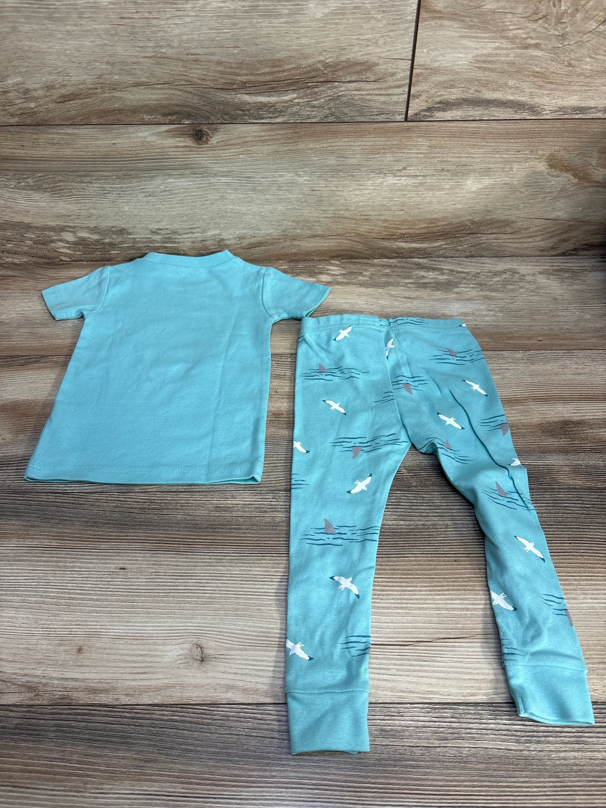 Just One You 2pc Shark Print Pajama Set Blue sz 18m