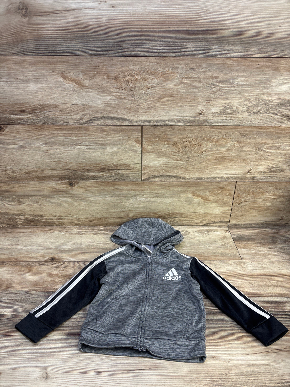 Adidas Full Zip Hooded Jacket Grey sz 2T