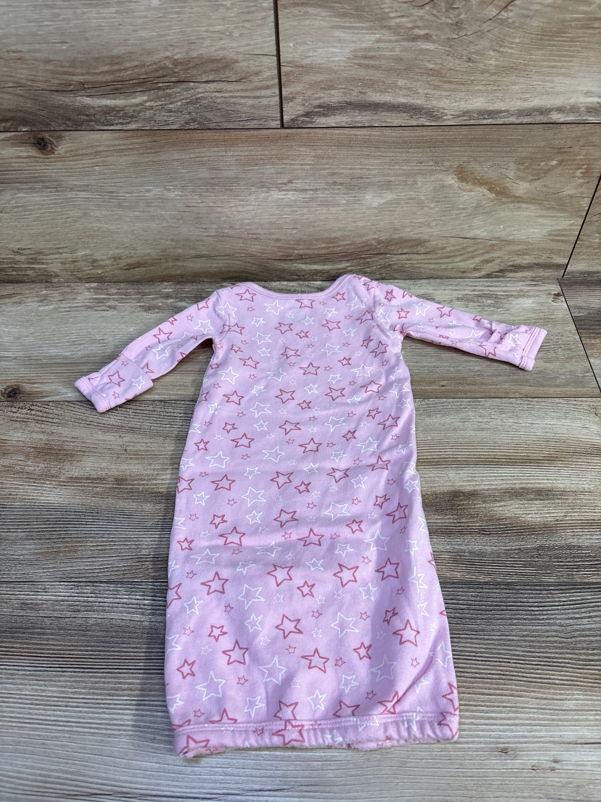 Luvable Friends Star Print Sleep Gown Pink sz Preemie/Newborn