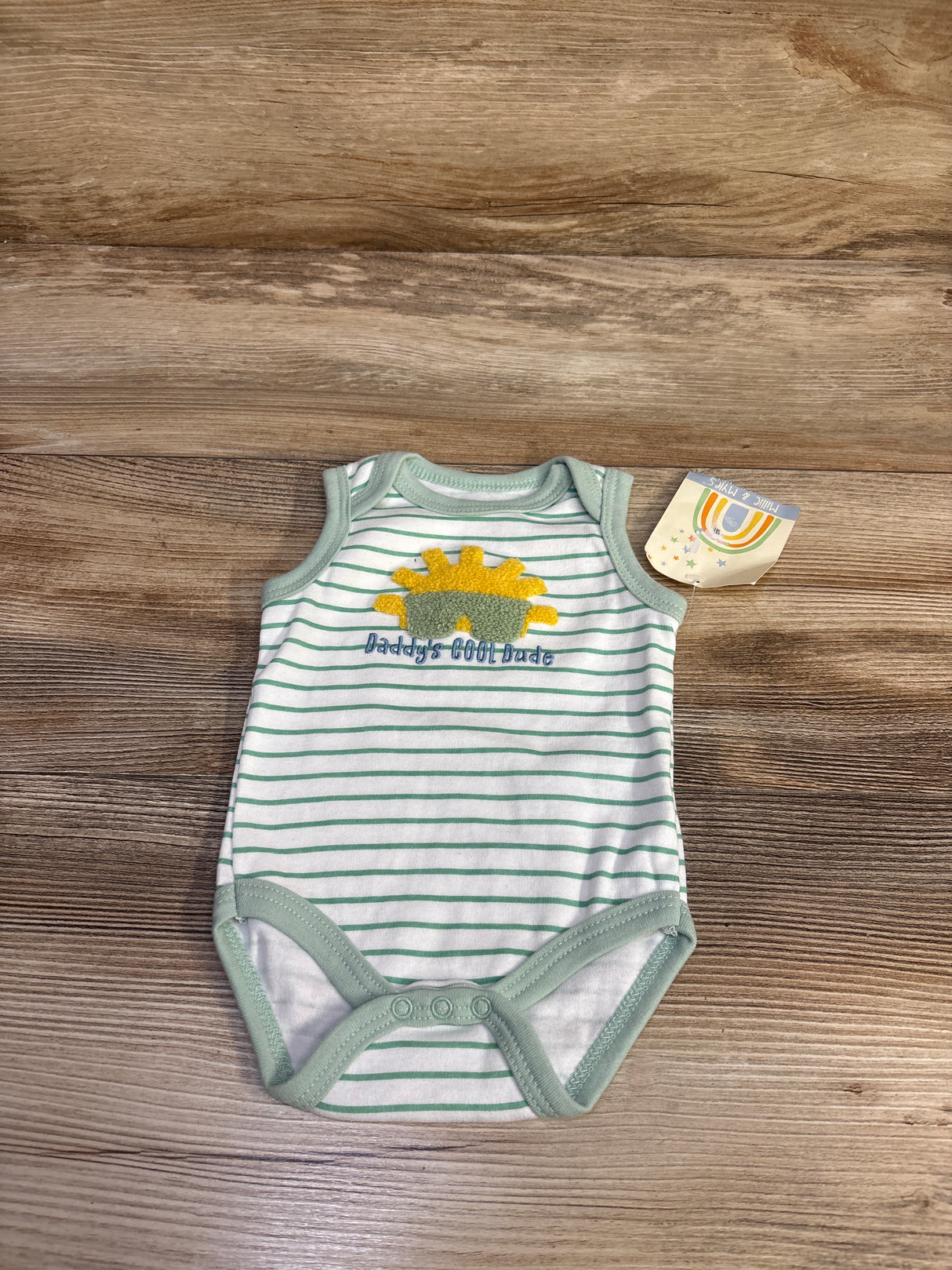 NEW Millie & Myles Daddy's Cool Dude Tank Bodysuit White sz 0-3m