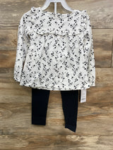 NEW Carter's 2pc Floral Shirt & Leggings Set White sz 3T