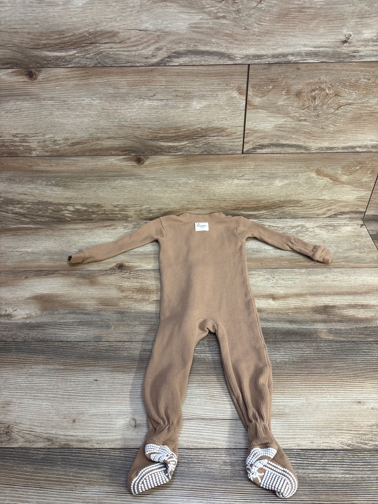 Burt's Bees Organic Waffle Knit Sleeper Tan sz 12m