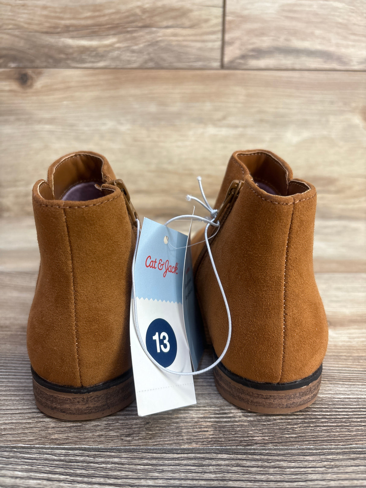 NEW Cat & Jack Girls' Opal Zipper Booties Cognac Sz 13c