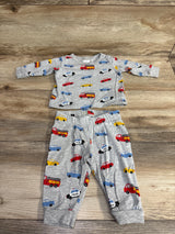 H&M 2pc Cars & Trucks Pajama Set Grey sz 1-2m
