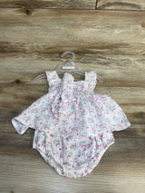 NEW Baby On Board 3pc Bunny Print Top & Bottoms Set White sz 3-6m