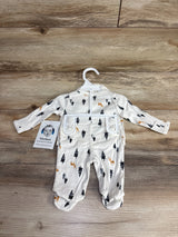 NEW Gerber 3pc Tree & Deer Print Kimono Set White sz Newborn