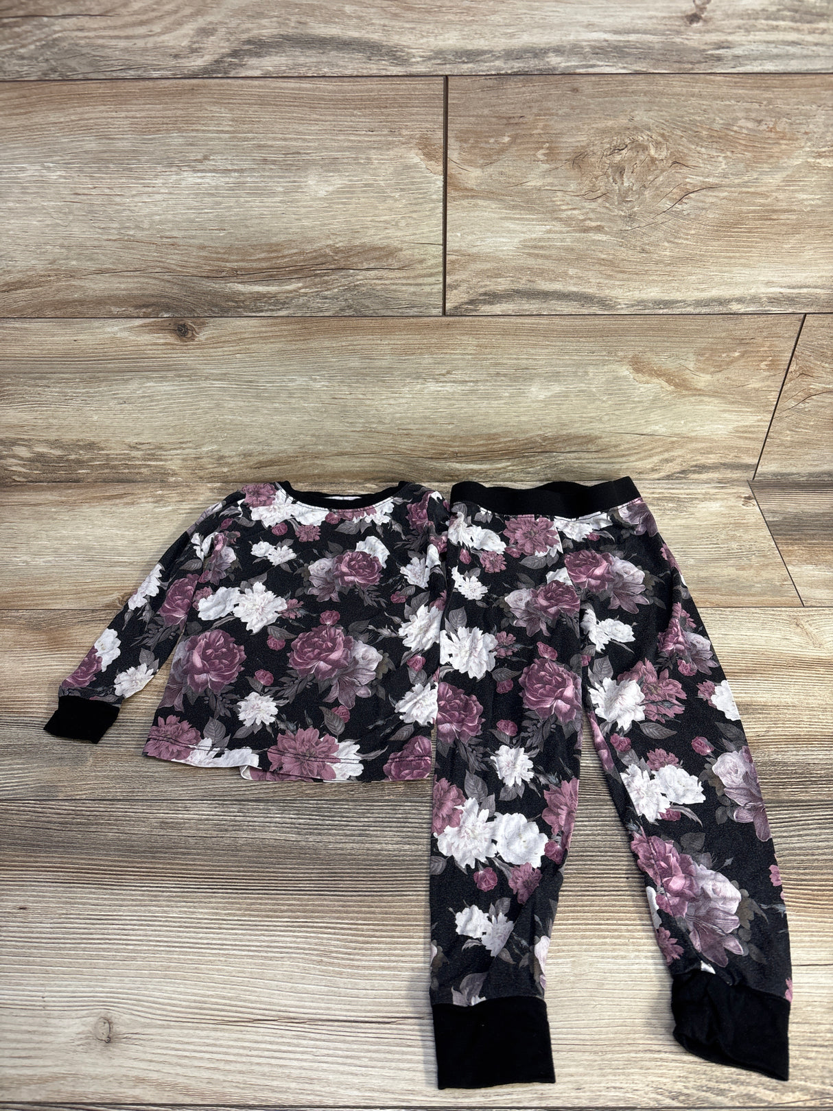 Khlobe 2pc Bamboo Pajama Set in Midnight Peony sz 2T