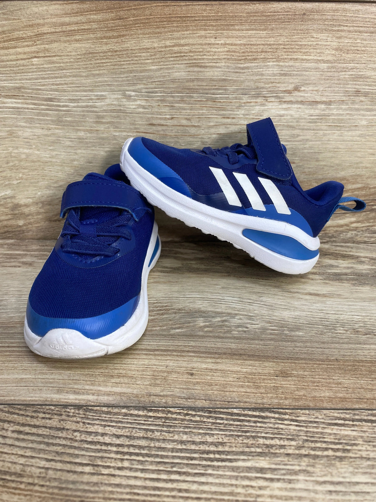 Adidas Fortarun Elastic Lace Top Strap 'Blue White' Sneakers sz 6c