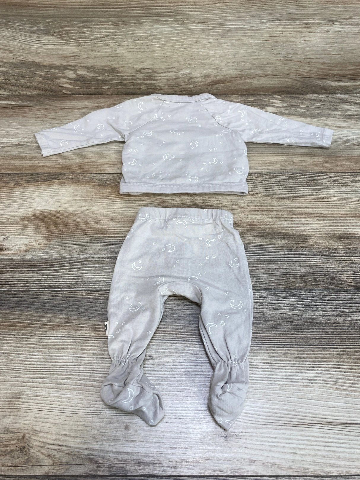 Easy-Peasy 2pc Kimono Moon Print Top & Pants Grey sz Newborn