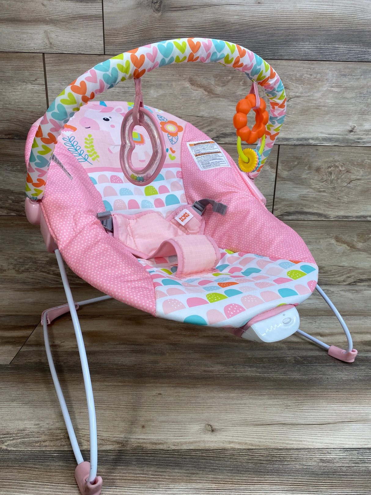 Bright Starts Pink Fancy Fantasy Unicorn Vibrating Bouncer