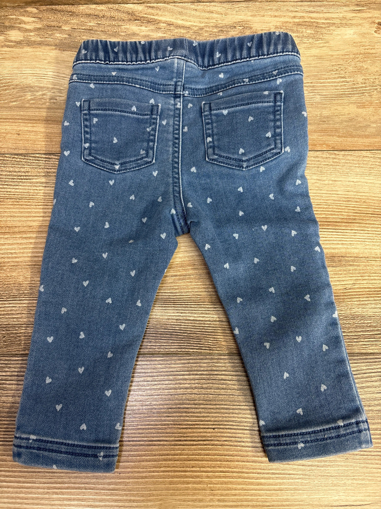 Cat & Jack Frayed Heart Jeggings Blue sz 6-9m