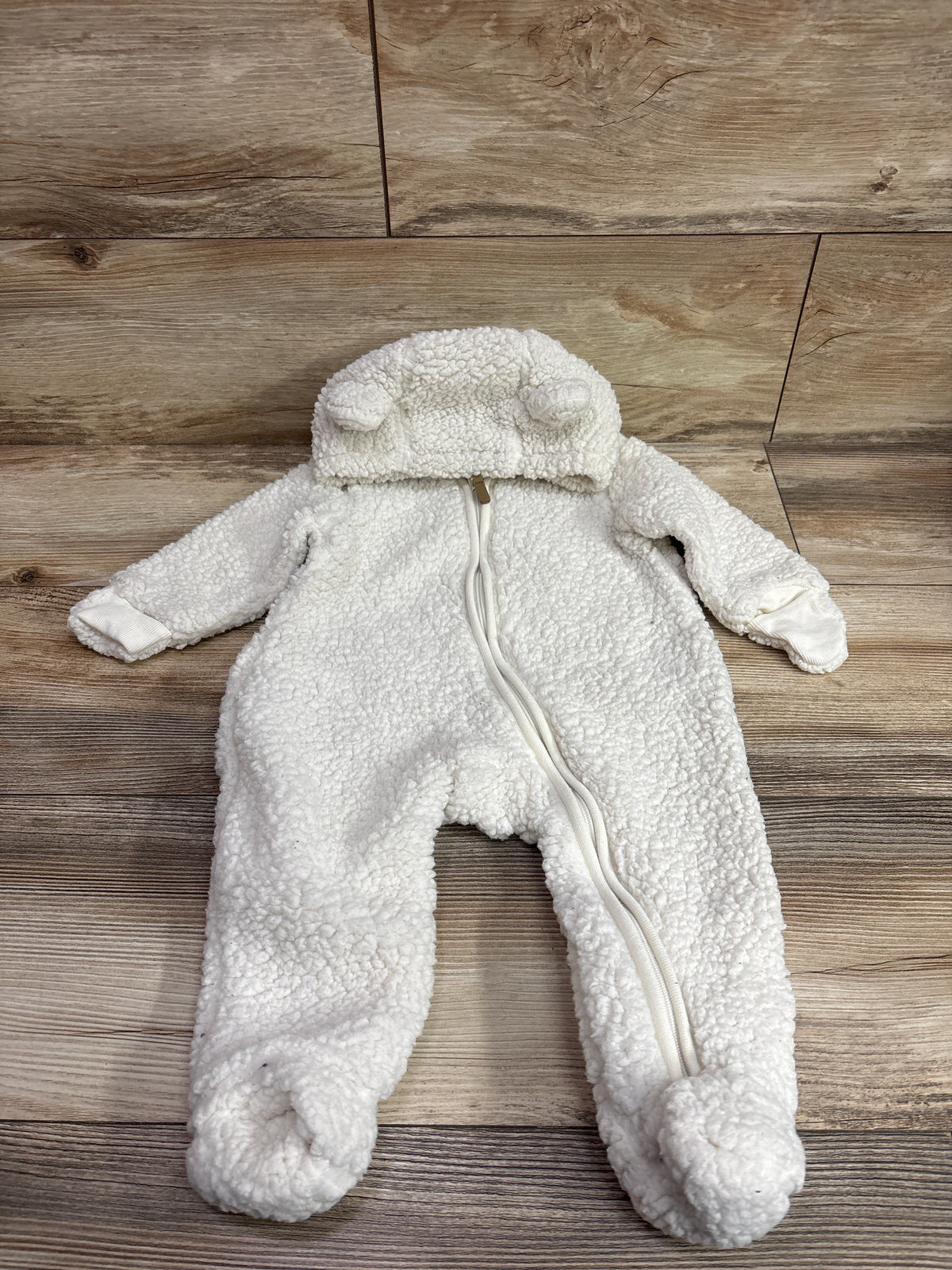 H&M Sherpa Hooded Bunting Ivory sz 6m