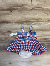 NEW Cat & Jack 2pc Red White & Blue Dress with Bloomers Set sz 3-6m