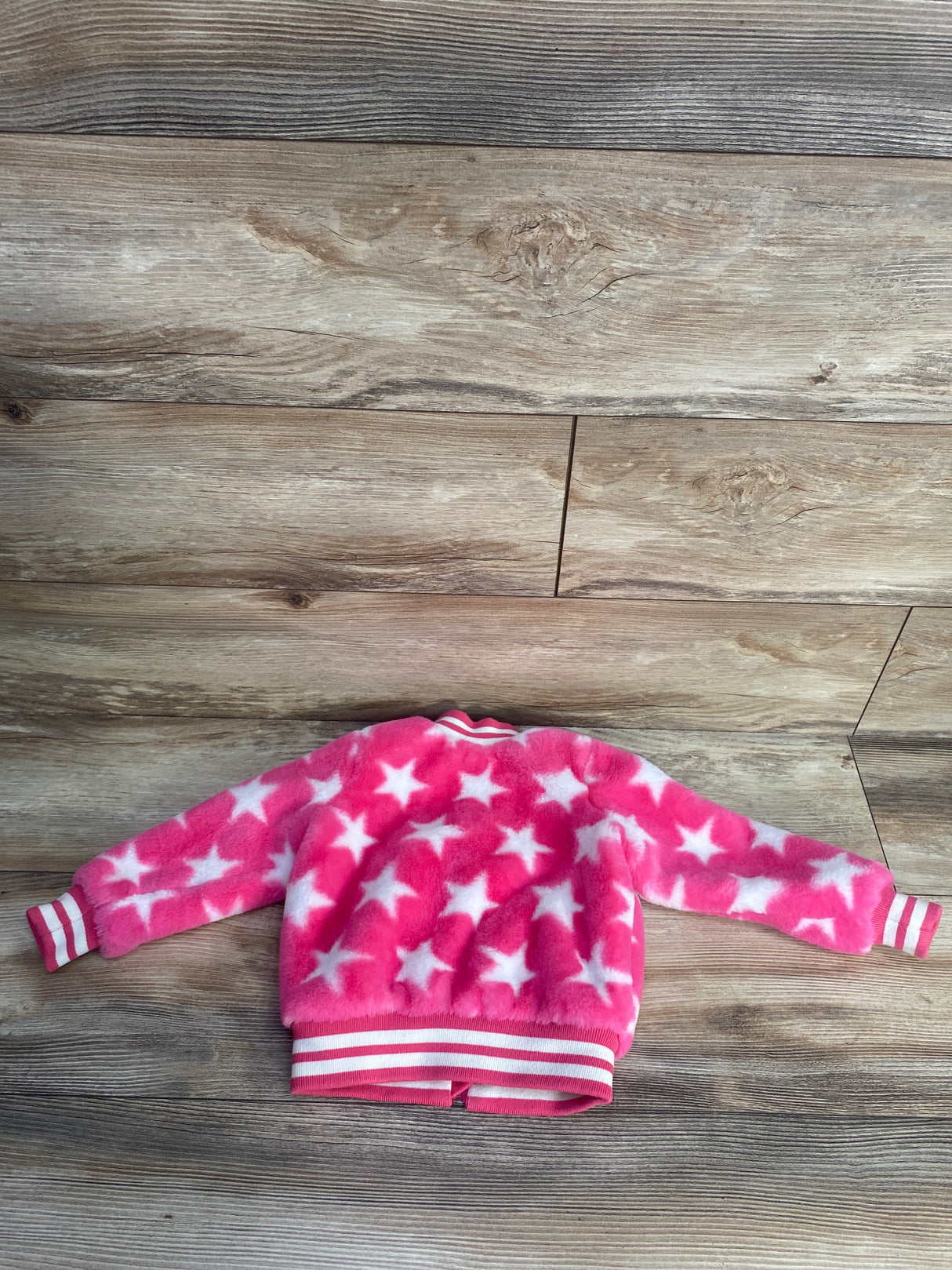 Design History Star Faux Fur Bomber Pink sz 2T