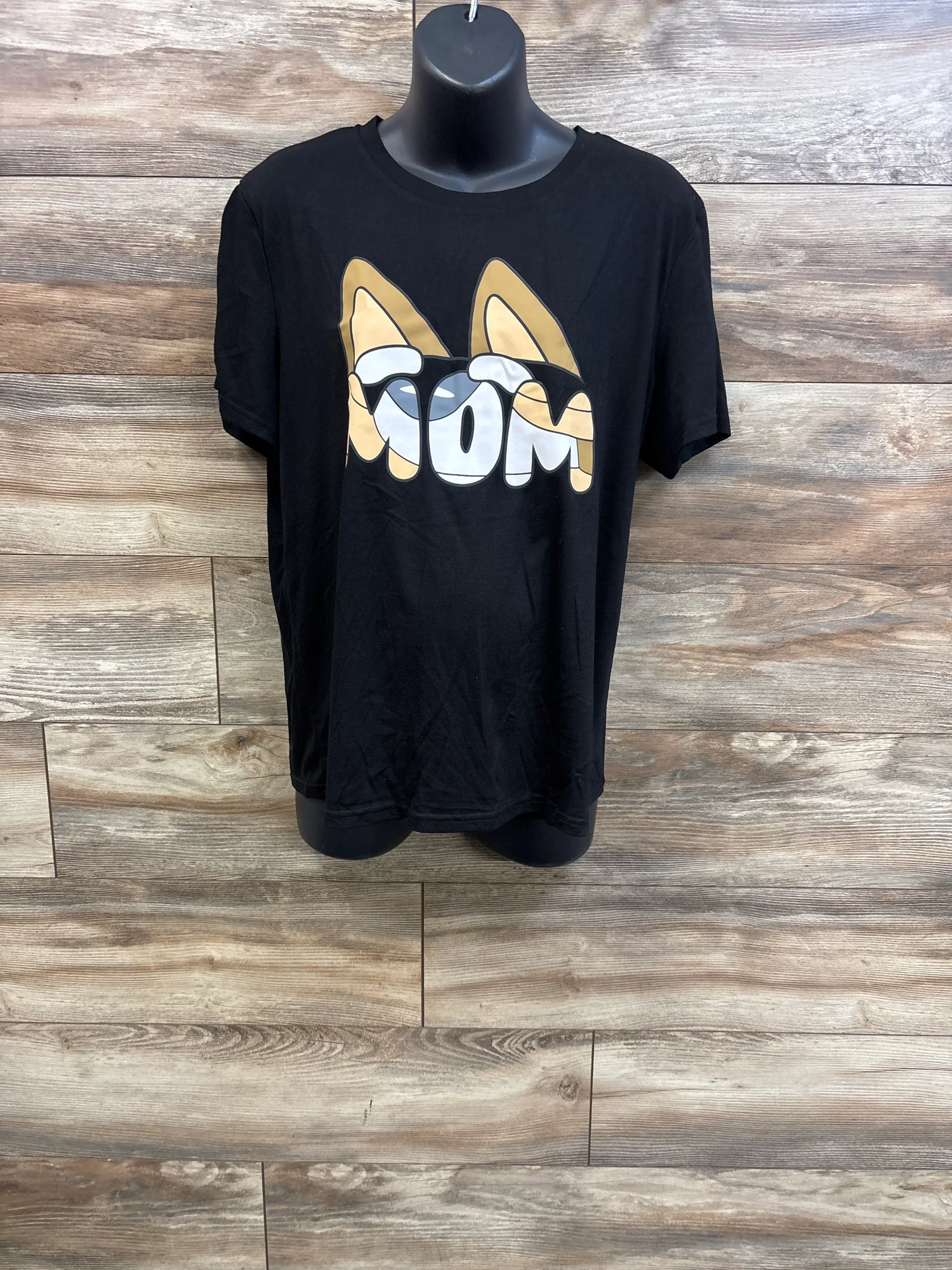 MOUSYA Maternity Bluey Mom Shirt Black sz XL