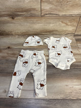 Disney Baby 3pc Winnie The Pooh Ribbed Bodysuit, Pants, & Hat Set Ivory sz 0/3m