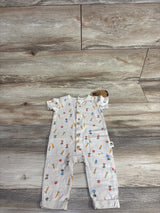NEW Rabbit Bear Vegetable Sleeveless Coverall Beige sz 0-3m