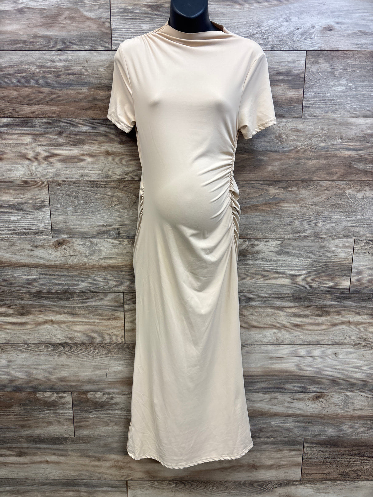 Shein Maternity Bodycon Maxi Dress Beige sz Medium