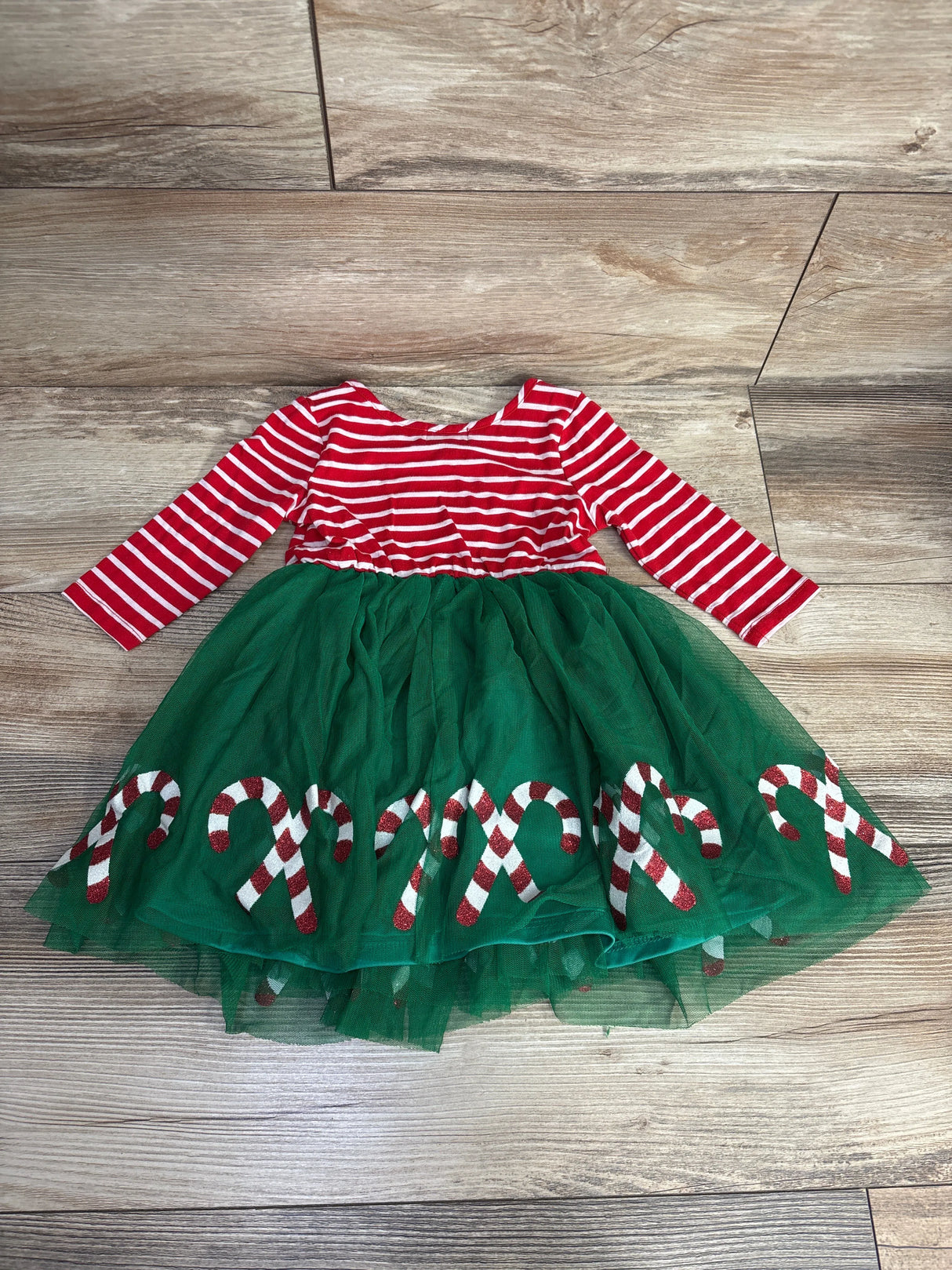 Lilt Striped Santa Tulle Dress Red sz 2T