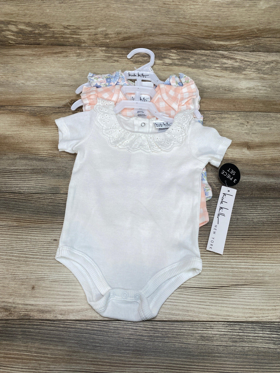 NEW Nicole Miller White 3pk Bodysuits sz 3-6m - Me 'n Mommy To Be