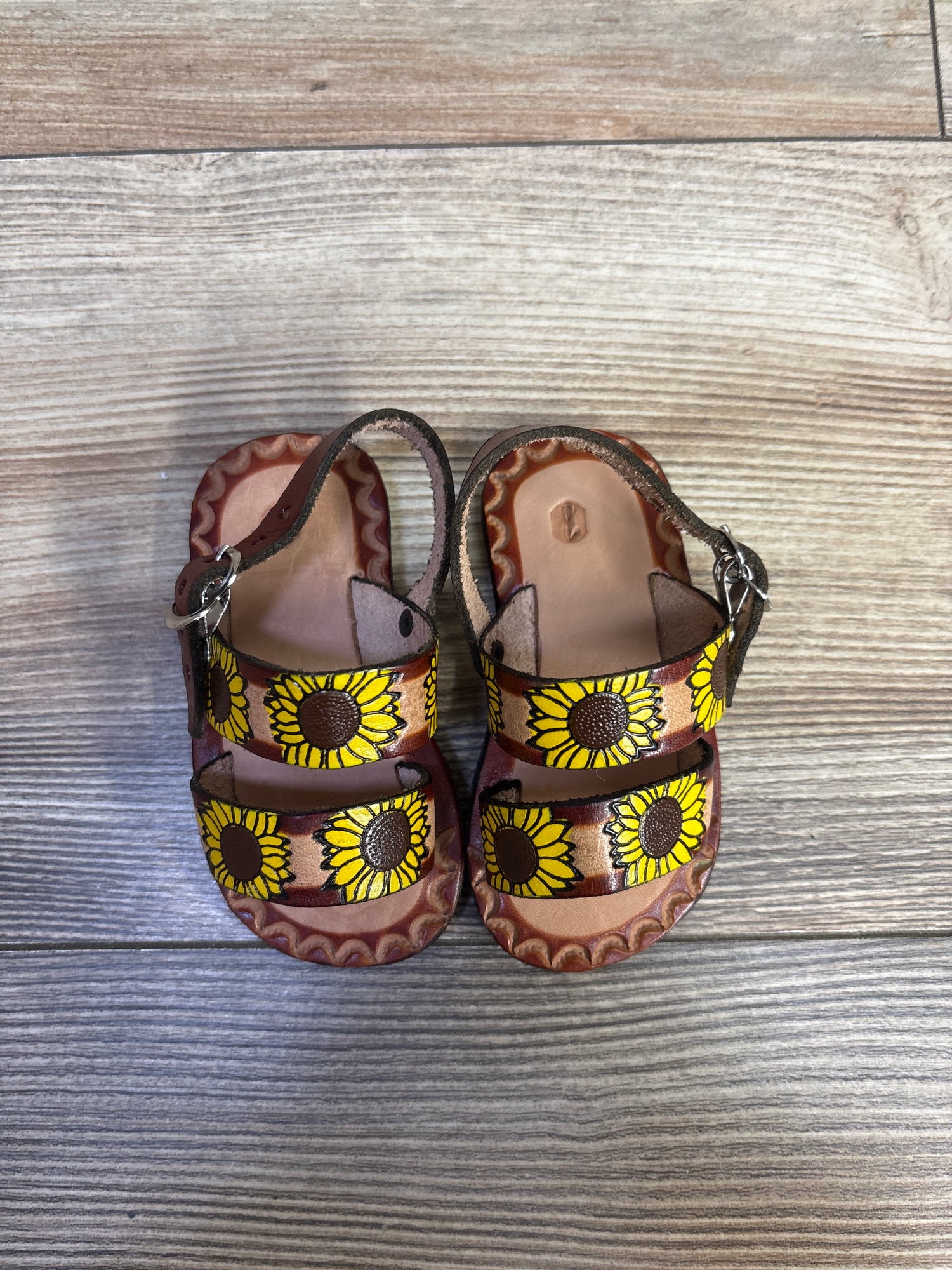 Leather Huarache Sunflower Sandals Brown sz 3c