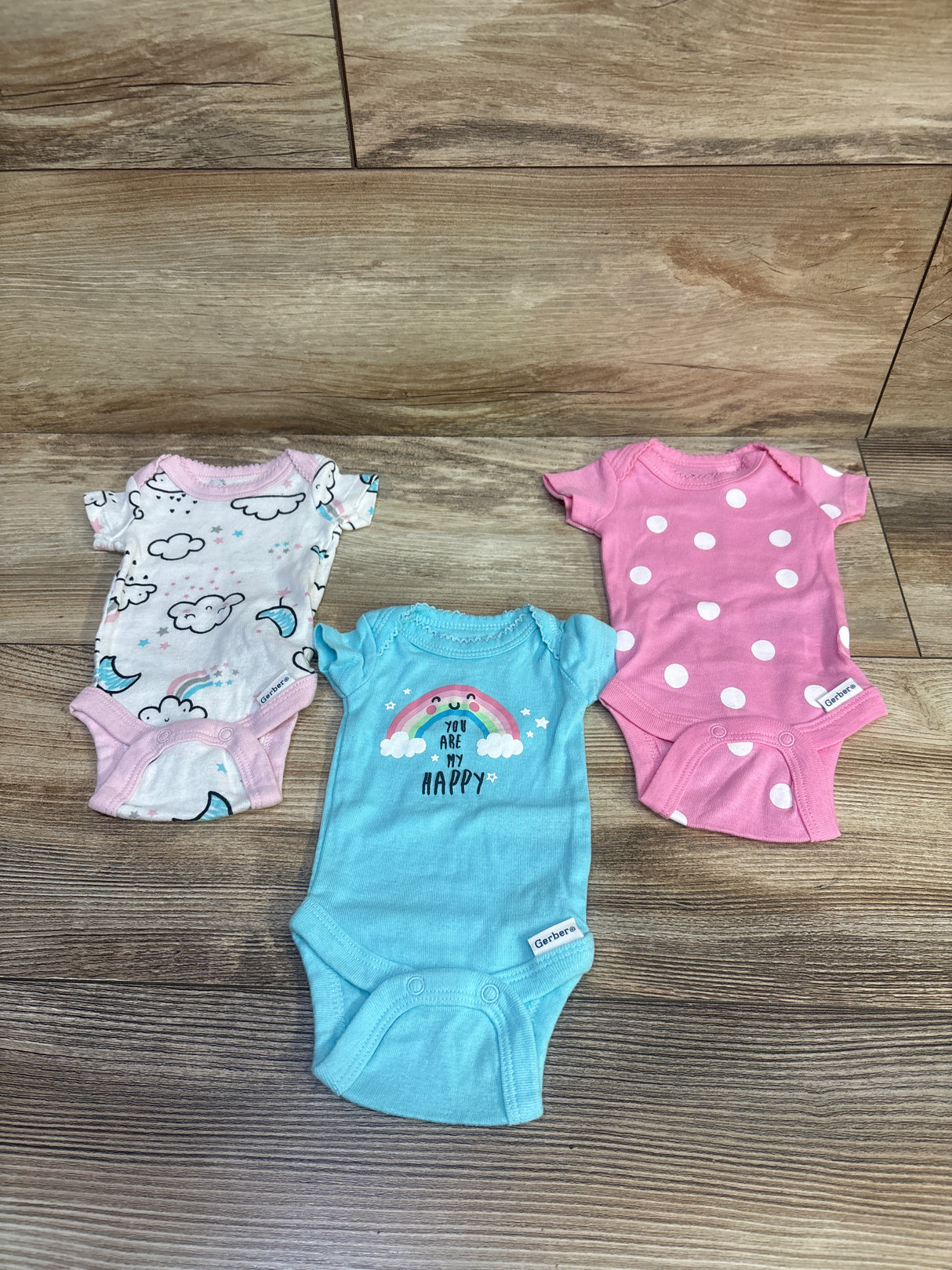 Gerber 3pk Bodysuits Pink sz Preemie