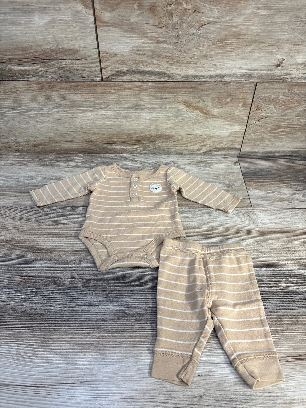 Carter's 2pc Bodysuit & Pants Set Tan sz Newborn