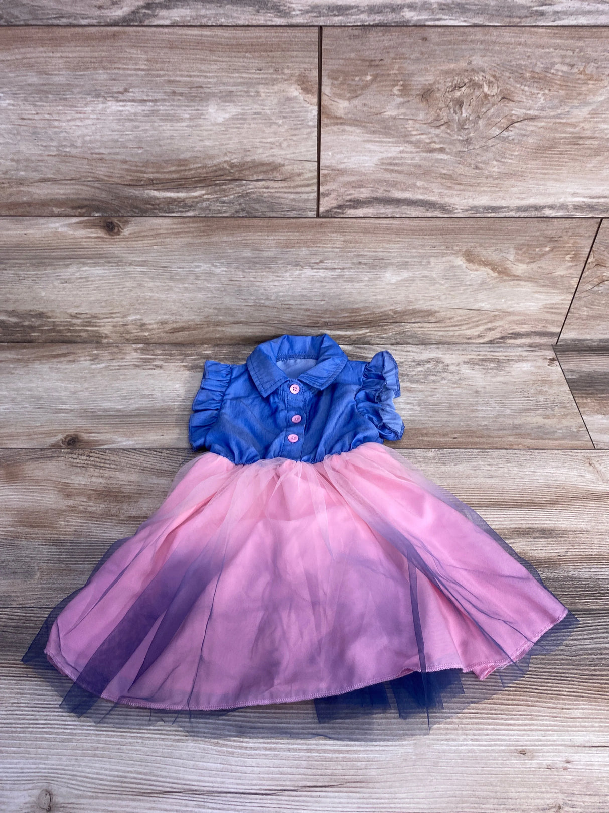 Shein Tulle Ruffle Dress Blue sz 12-18m
