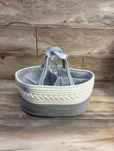 KiddyCare Diaper Caddy Organizer Woven Basket, Grey