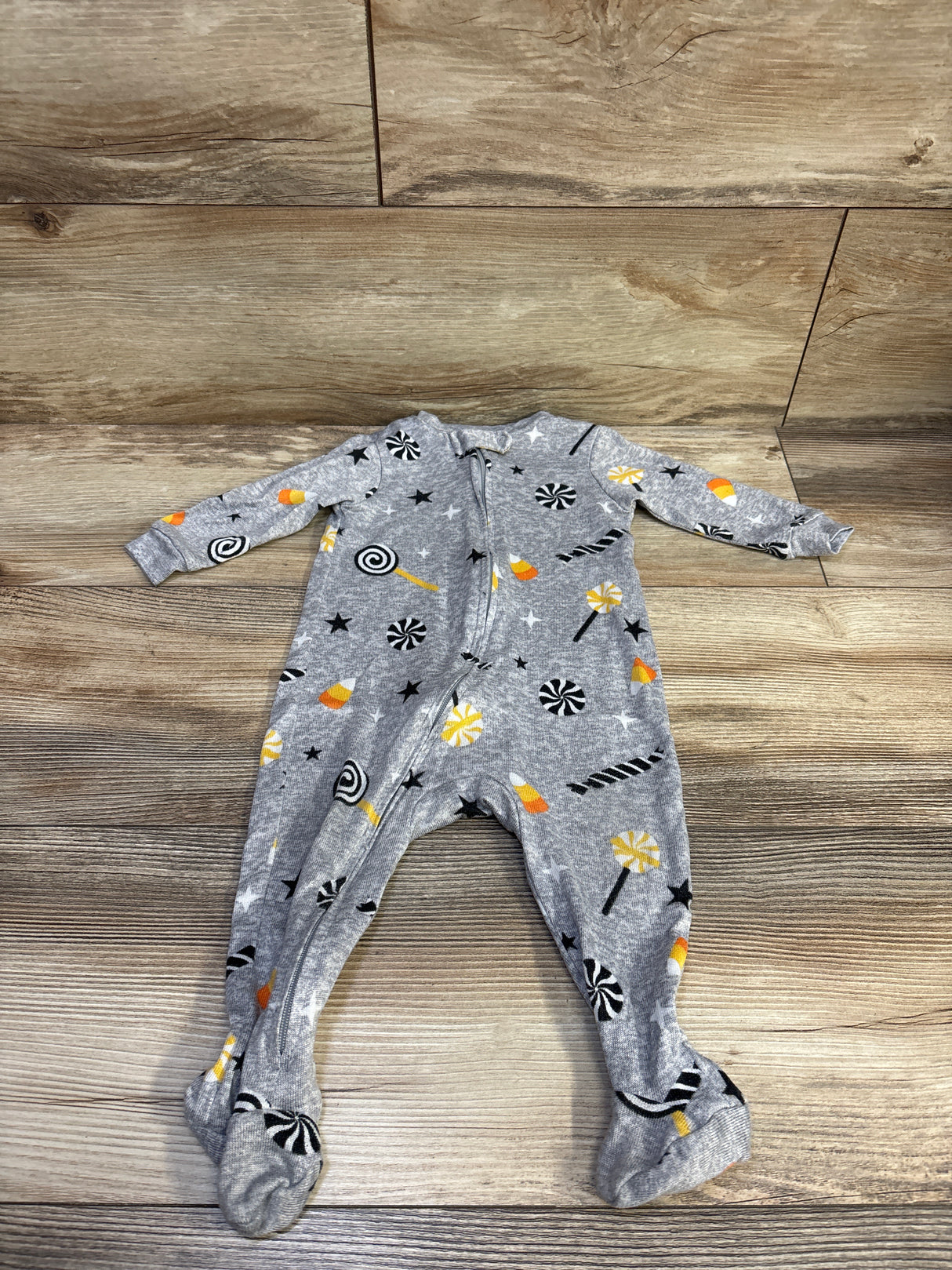 Way To Celebrate! Halloween Candy Sleeper Grey sz 6-9m