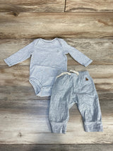 Baby Gap 2pc Striped Bodysuit & Pants Grey sz 3-6m