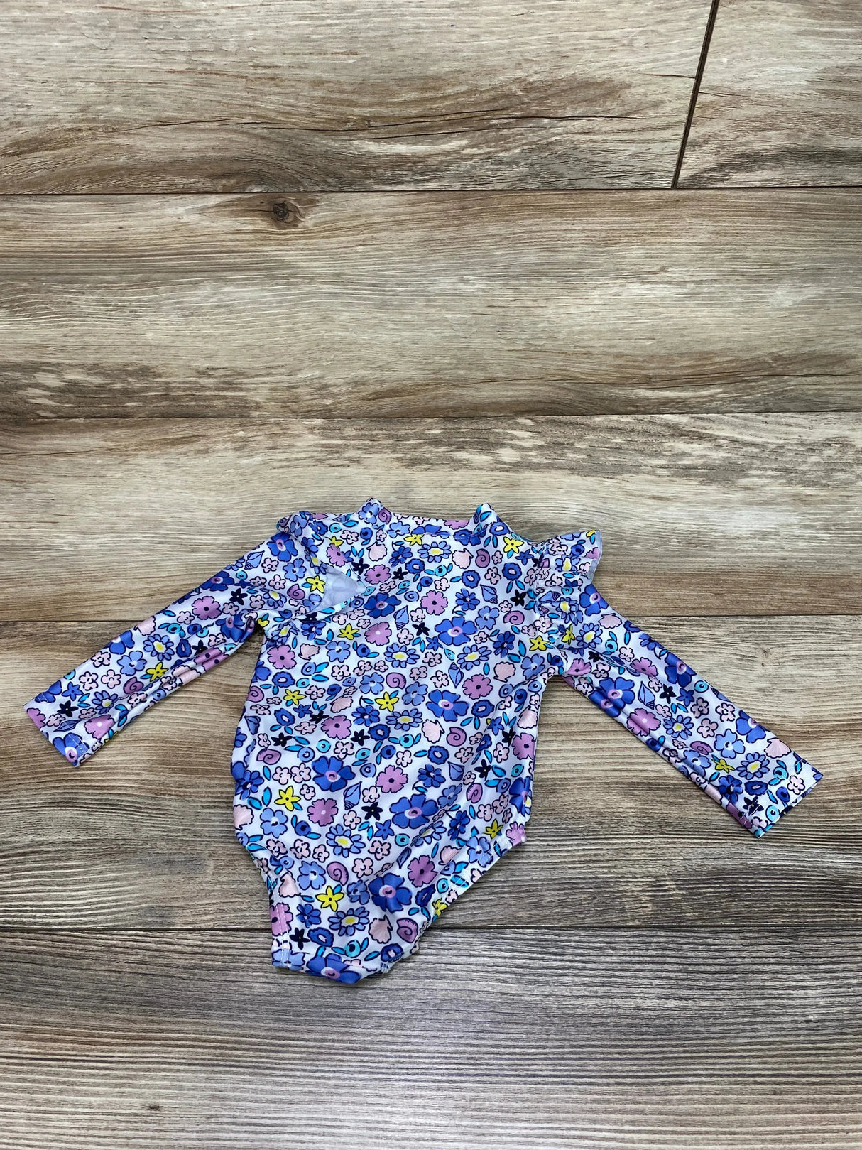 Gerber 1pc Floral Rash Guard Swimsuit White sz 0-3m