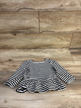 Janie & Jack Striped Bow Peplum Top White sz 12-18m