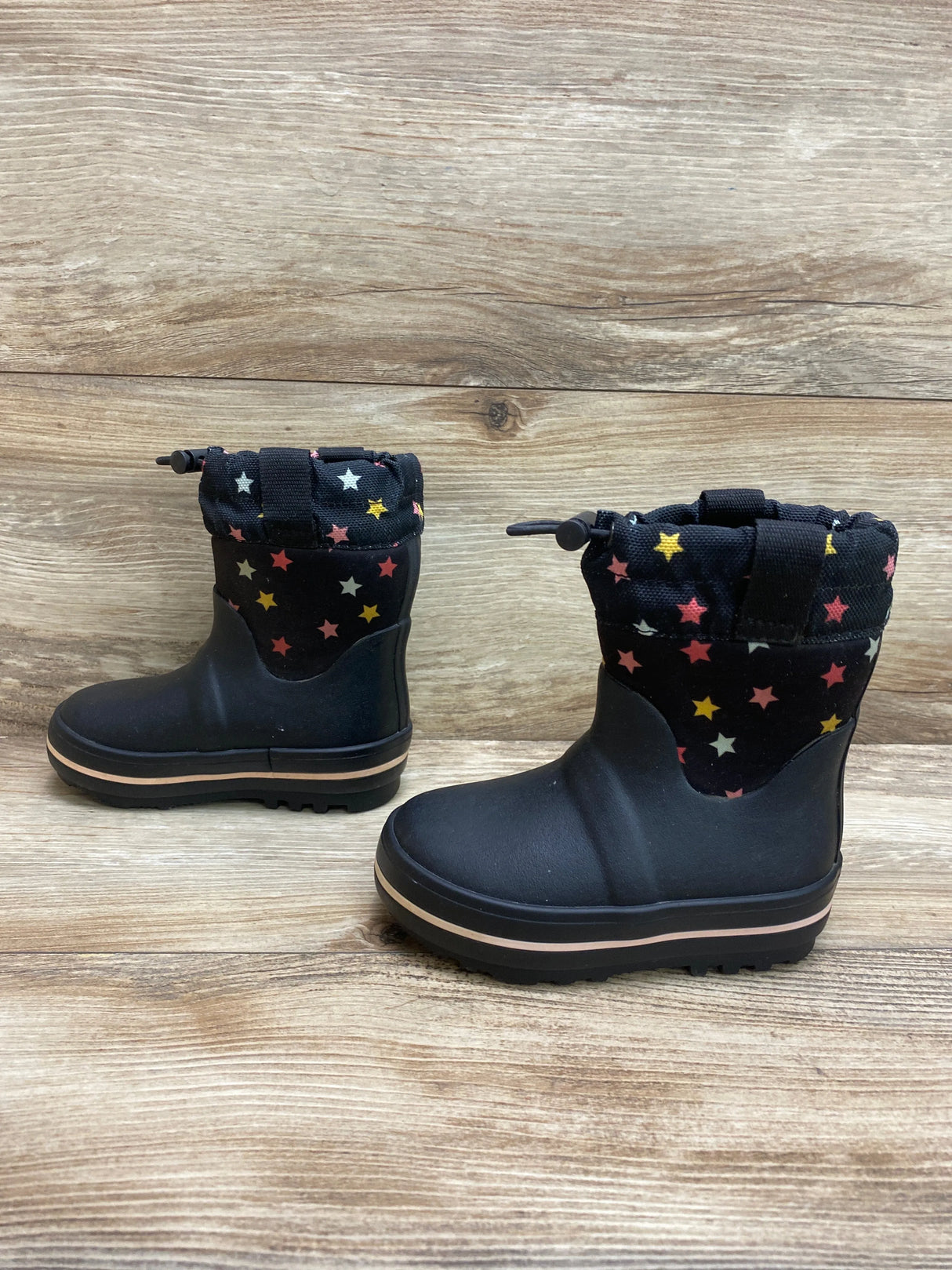 Cat & Jack Star Snow Boots Black Sz6c