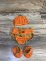 So 'Dorable 3pc Crochet Pumpkin Diaper Cover, Booties, & Hat Set Orange sz 0-6m