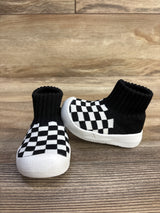 EASHI Non-Slip Sock Shoes, Checkered Black/White sz 3.5c