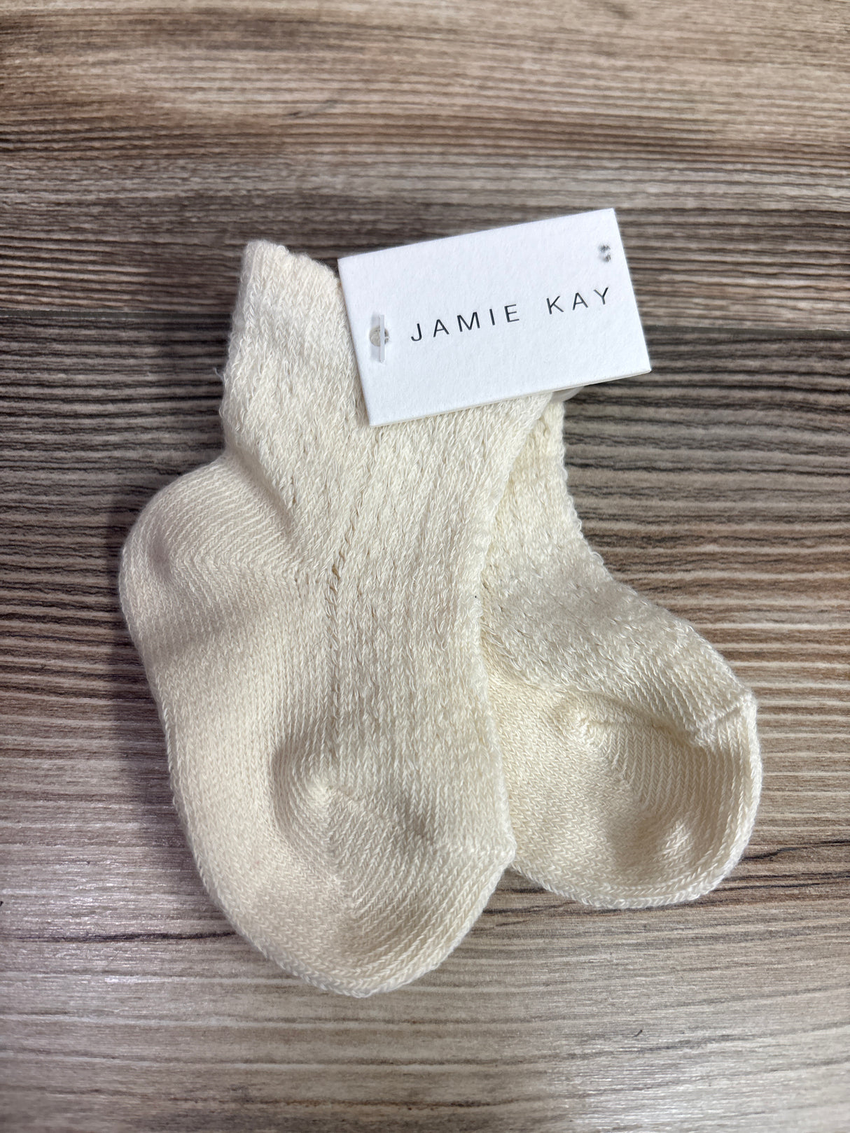 NEW Jamie Kay Herringbone Socks - Cream sz 0-3m